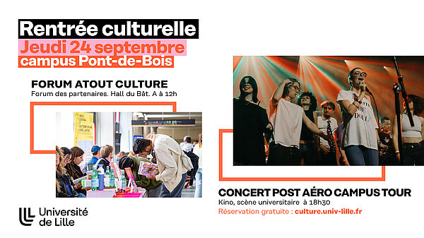 Affiche Rentrée culturelle : Forum atout culture et Concert Post Aéro Campus Tour le 24 septembre 2026