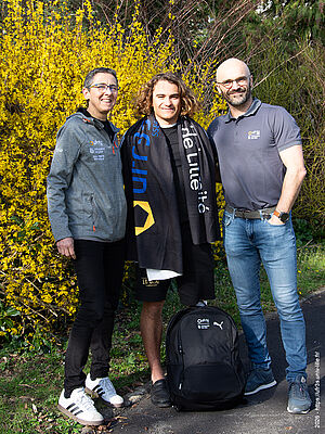 Mattéo Lutun, Murielle Garcin, et Yancy Dufour au département SSEP