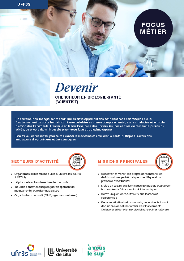 Devenir chercheur en biologie-santé (scientist)