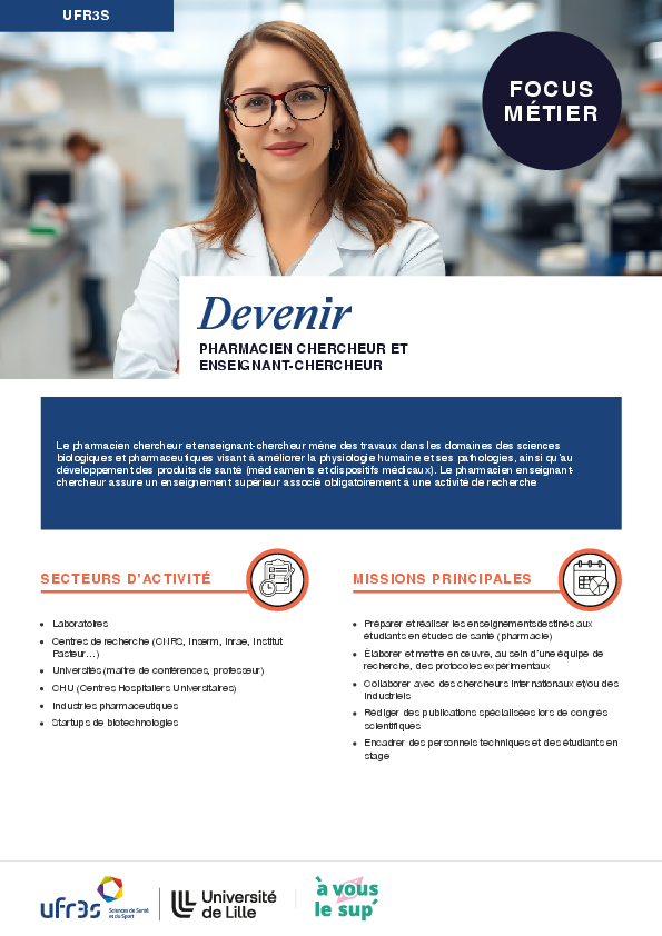 Devenir pharmacien chercheur et enseignant-chercheur