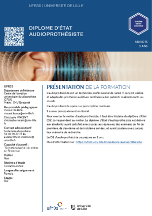 Plaquette de présentation du diplôme d'état d'Audioprothésiste, pdf, Nouvelle fenêtre