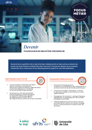 Devenir pharmacien en industrie/recherche 