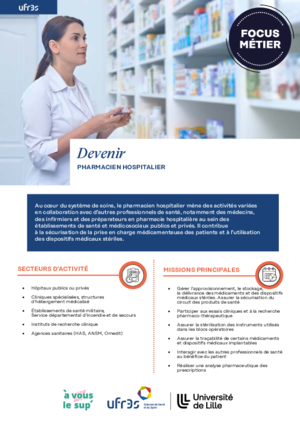 Devenir pharmacien hospitalier
