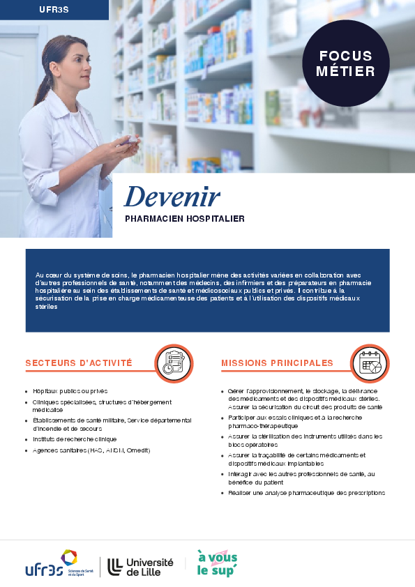 Devenir pharmacien hospitalier