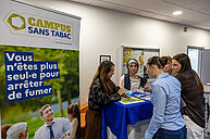 Photo d'illustration : stand campus sans tabac, forum des métiers, Ilis