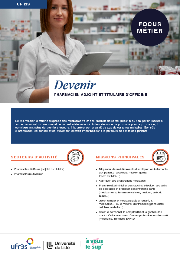 Devenir pharmacien adjoint et titulaire d’officine