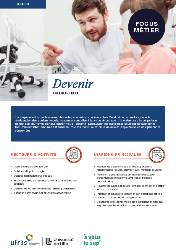 Fiche métier : Devenir orthoptiste, en pdf, ouverture dans une nouvelle fenêtre