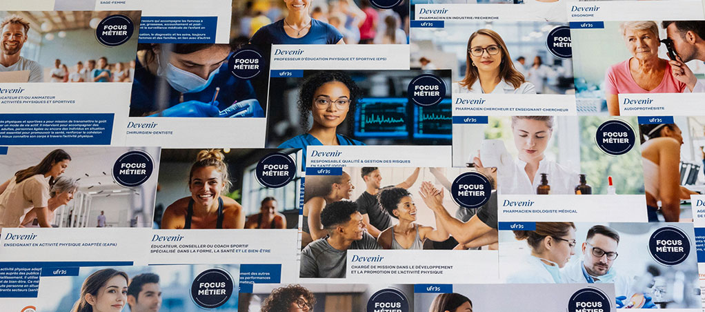 Photo représentant un patchwork de fiches métiers